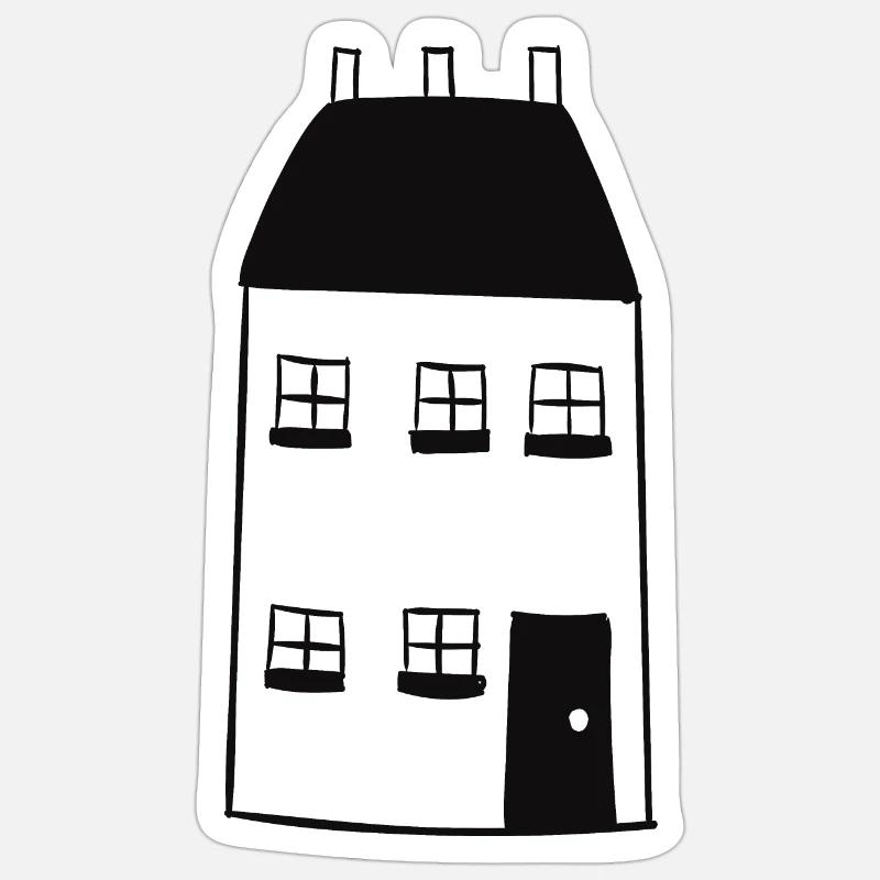Maison - Sticker taille S (10 x 10 cm) - blanc mat