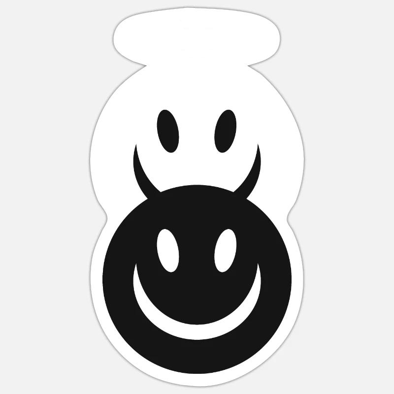 Diables et anges - Sticker taille S (10 x 10 cm) - blanc mat