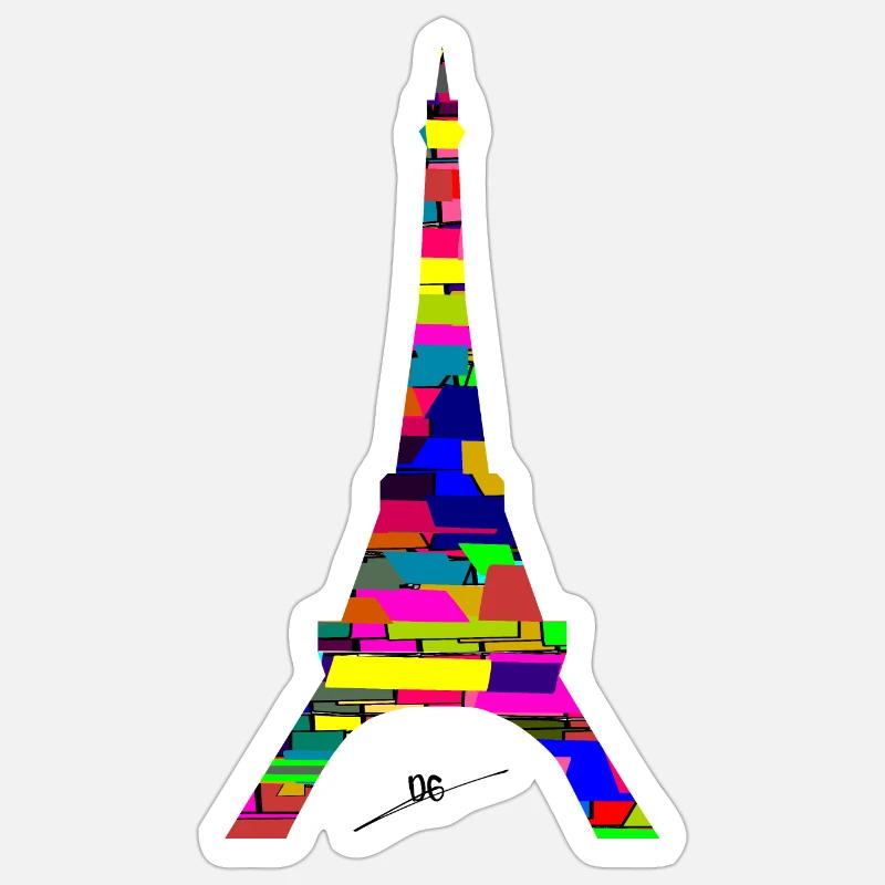 Eiffel Kunst - Sticker Größe S (10 x 10 cm) - Mattweiß