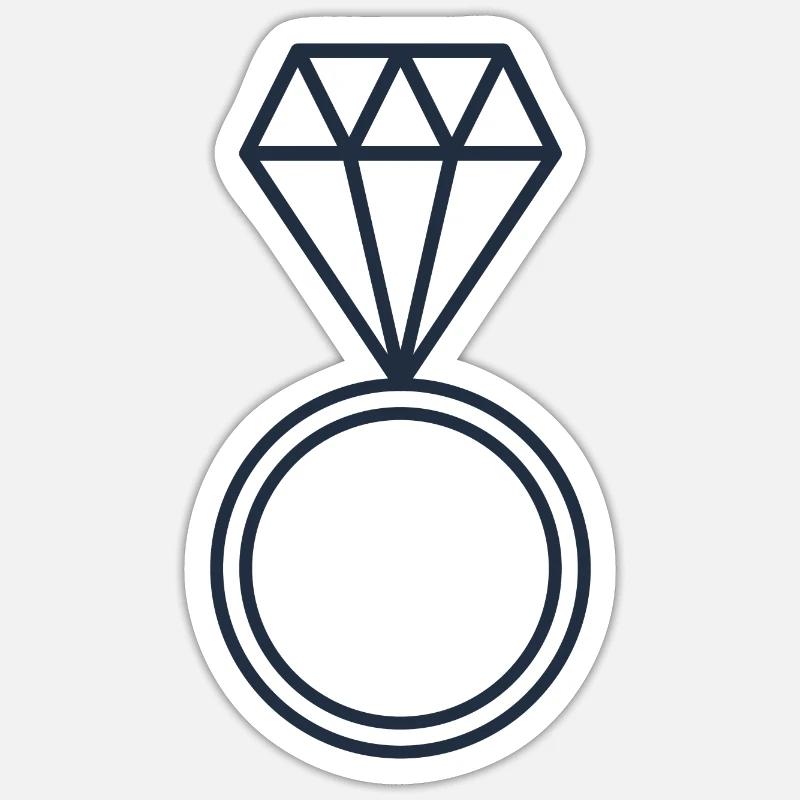 Ring with diamond Sticker size S (10 x 10 cm)