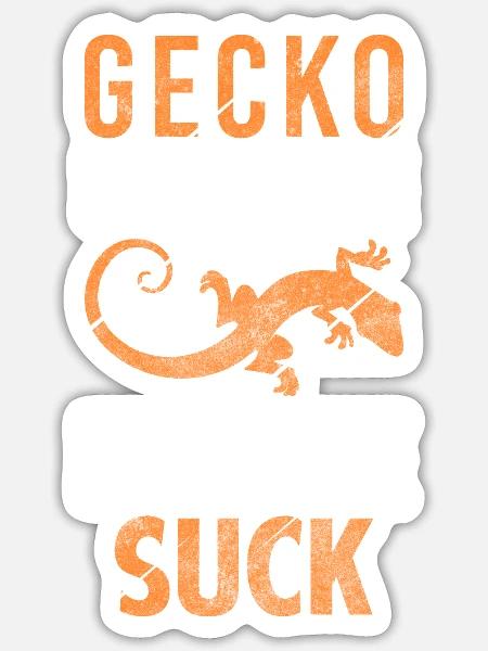 Geckos Echse Terrarium Süß - Sticker Größe S (10 x 10 cm) - Mattweiß