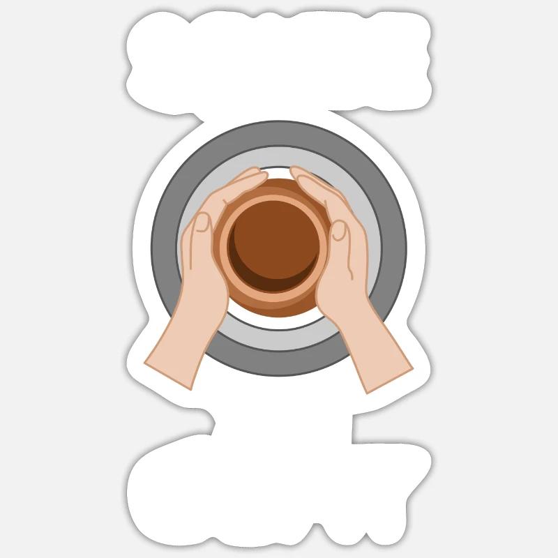 Pottery Pottery Pottery Gift - Sticker size S (10 x 10 cm) - white matte