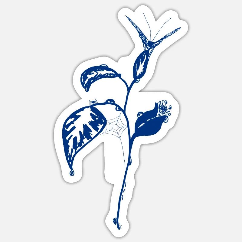 Dans le jardin - Sticker taille S (10 x 10 cm) - blanc mat