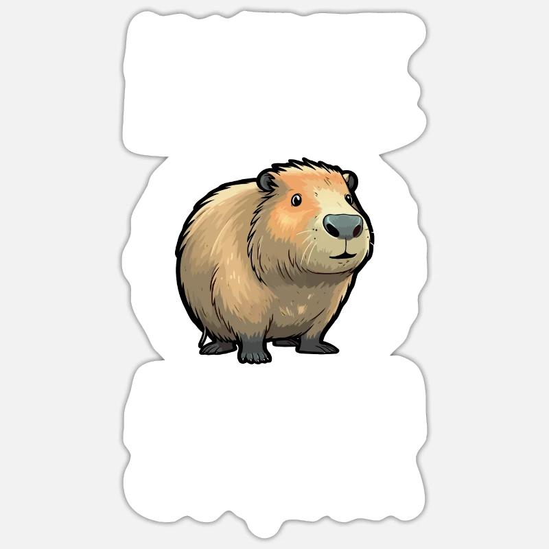 Vie Meilleure Capybara - Sticker taille S (10 x 10 cm) - blanc mat