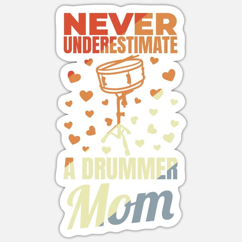 Trommlerin Mutter - Sticker Größe S (10 x 10 cm) - Mattweiß