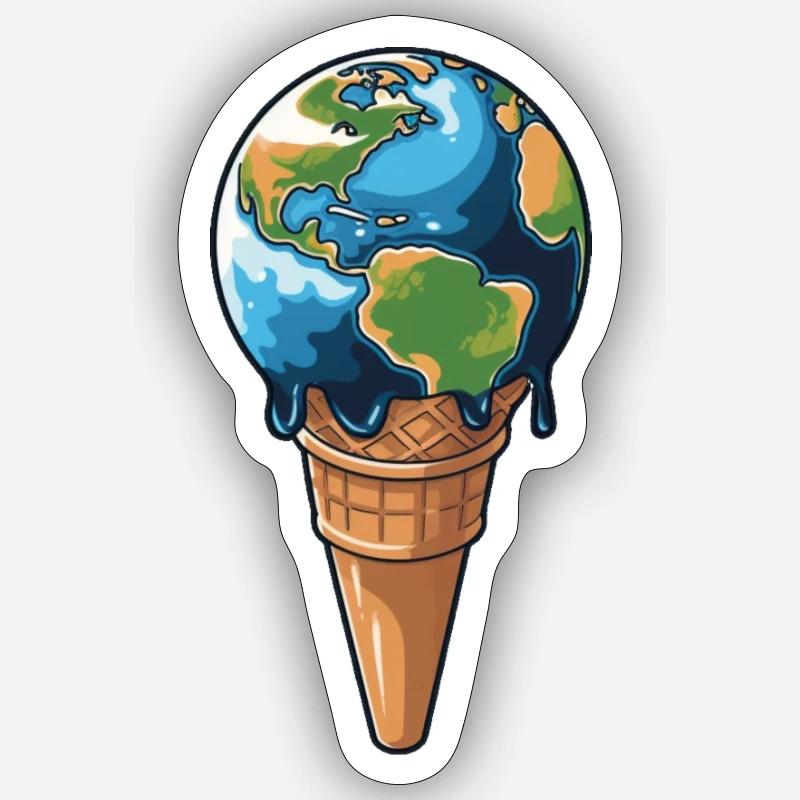 Die Erde Schmilzt Sticker Größe S (10 x 10 cm)