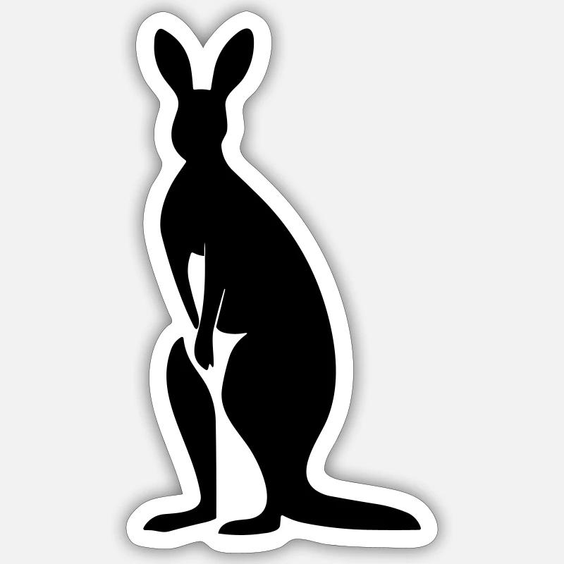 Känguru - Sticker Größe S (10 x 10 cm) - Mattweiß