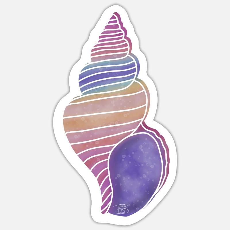 "Snail Shell", Boho Line Art Design, "Shells" Sticker size S (10 x 10 cm)