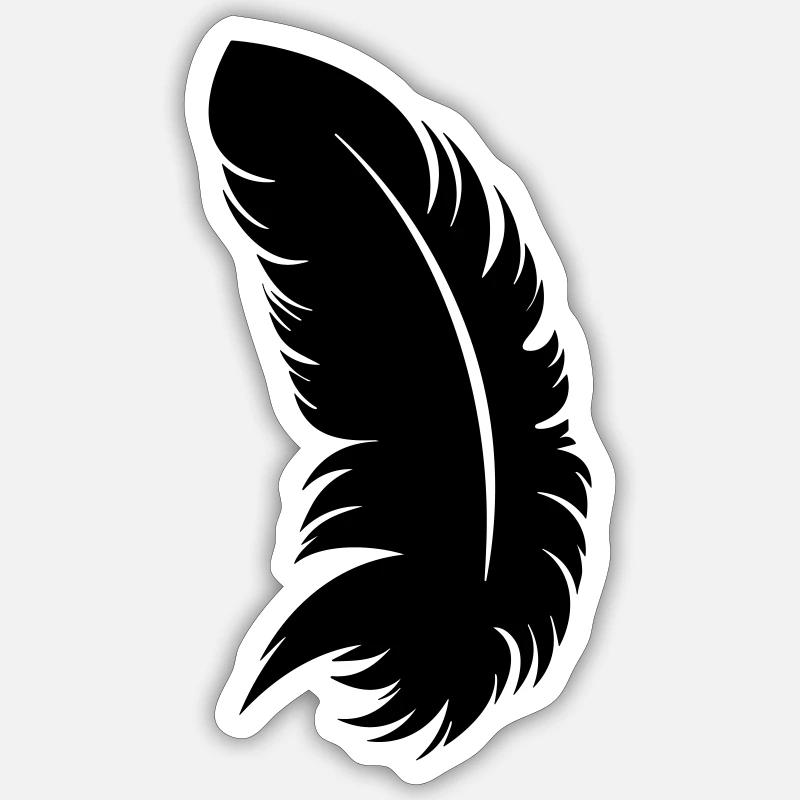 Plume - Sticker taille S (10 x 10 cm) - blanc mat
