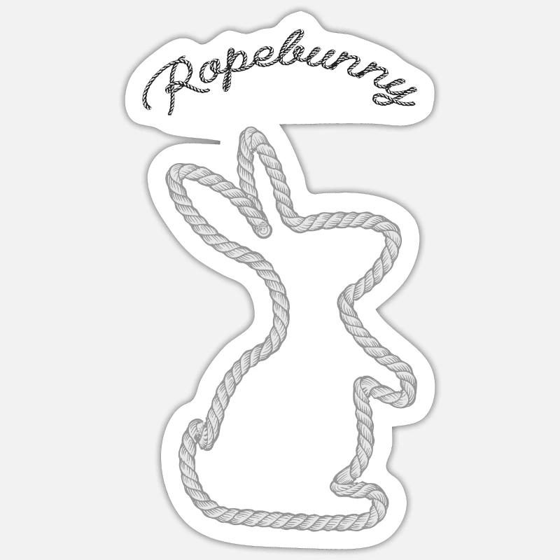 Ropebunny black - Sticker Größe S (10 x 10 cm) - Mattweiß