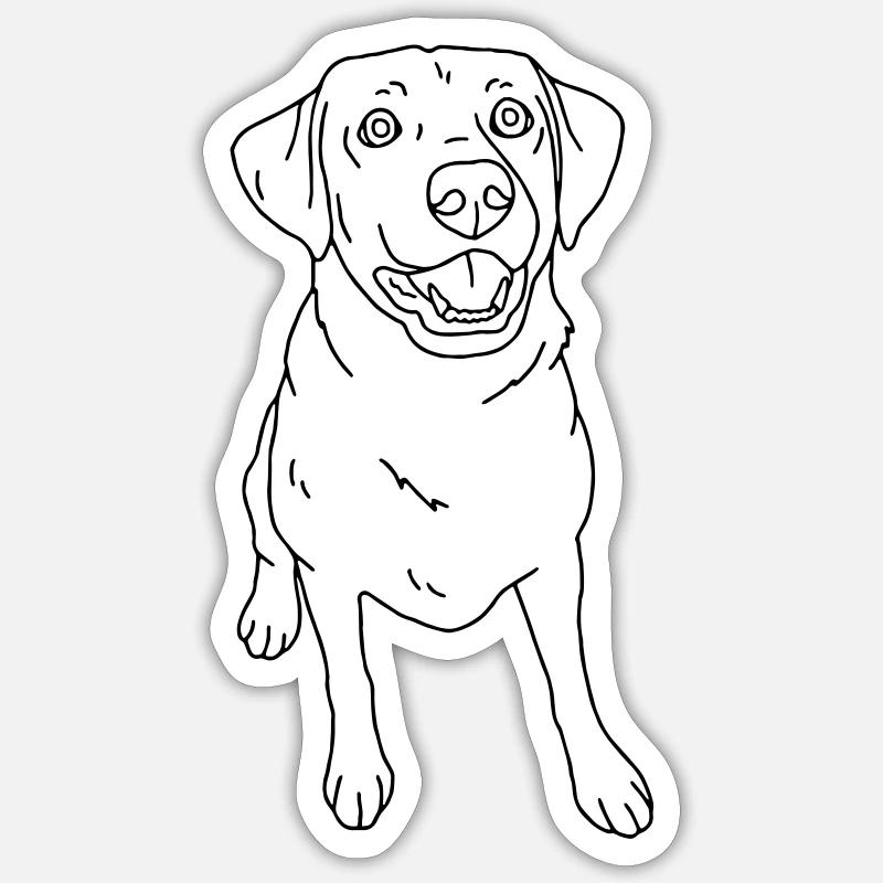 chien - Sticker taille S (10 x 10 cm) - blanc mat