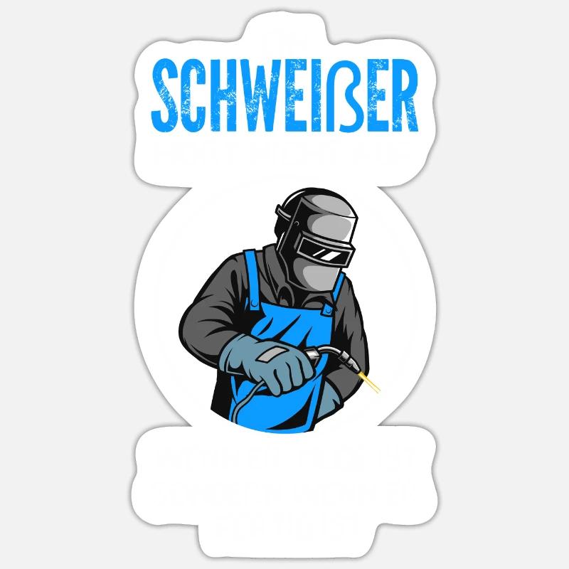 Schweißer Beruf Handwerker Geschenk - Sticker Größe S (10 x 10 cm) - Mattweiß