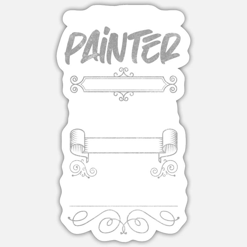 Painter Roll Paint Roll - Sticker size S (10 x 10 cm) - white matte