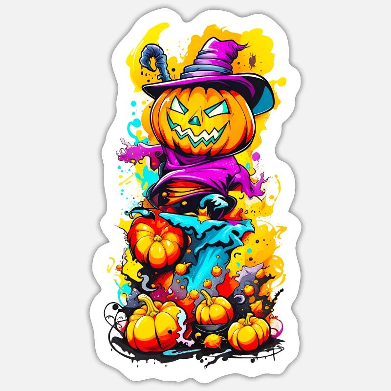 Halloween Jack o Lantern 04 Sticker Größe S (10 x 10 cm)