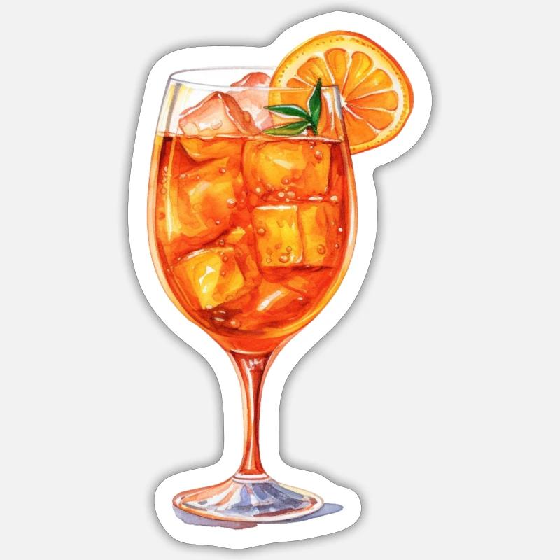 Aperitif, Spritz, Cocktail - Sticker Größe S (10 x 10 cm) - Mattweiß