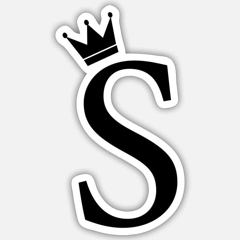 S monogram crown Sticker size S (10 x 10 cm)