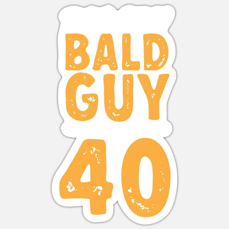 Glatze Kahlköpfigkeit Bart Glatzkopf - Sticker Größe S (10 x 10 cm) - Mattweiß