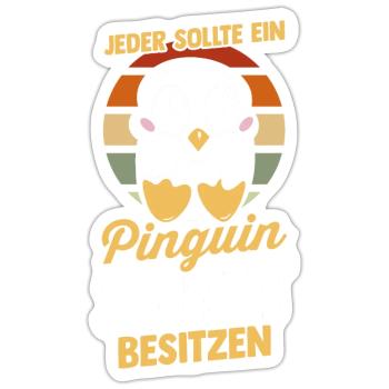 Pinguin - Sticker Größe S (10 x 10 cm) - Mattweiß - Vorne
