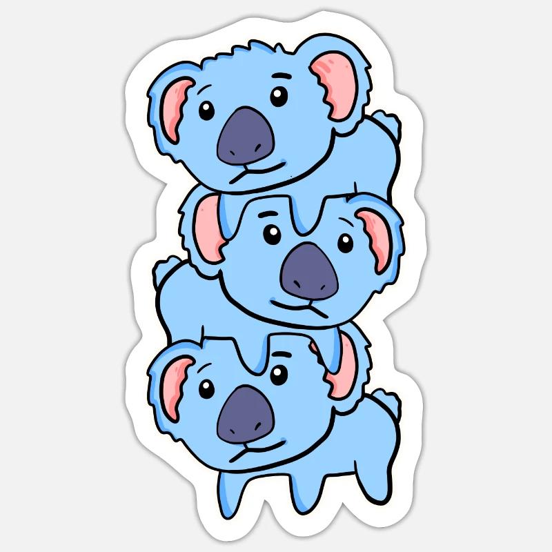 Koala Koalas - Sticker Größe S (10 x 10 cm) - Mattweiß