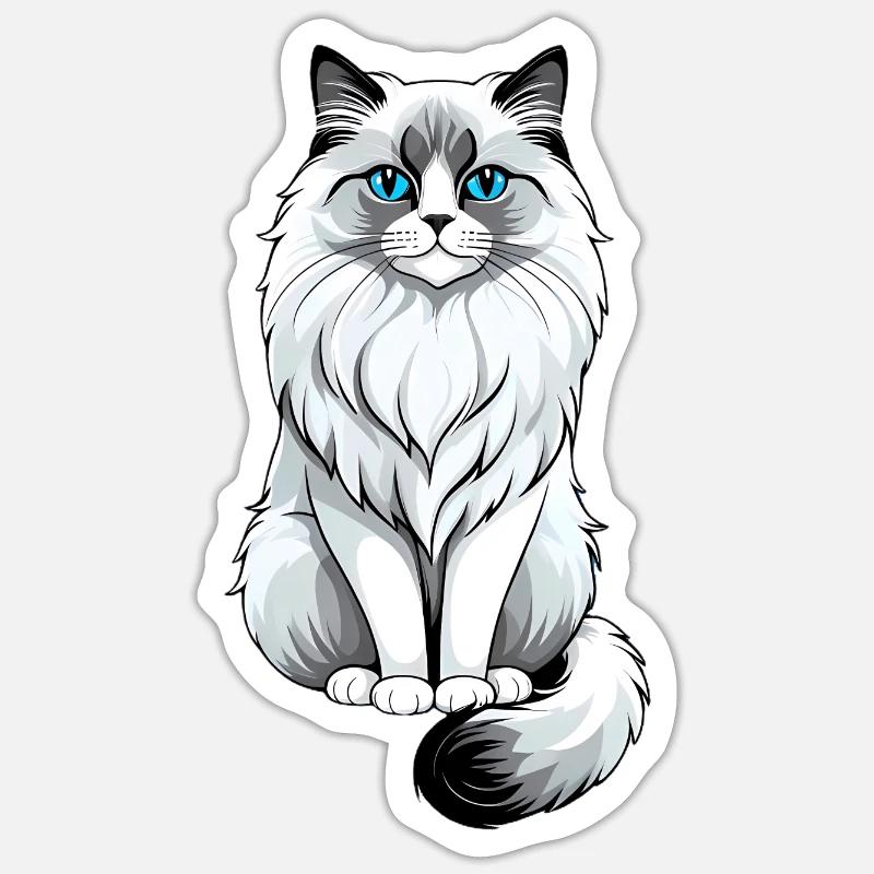 mailo cat - Sticker Größe S (10 x 10 cm) - Mattweiß