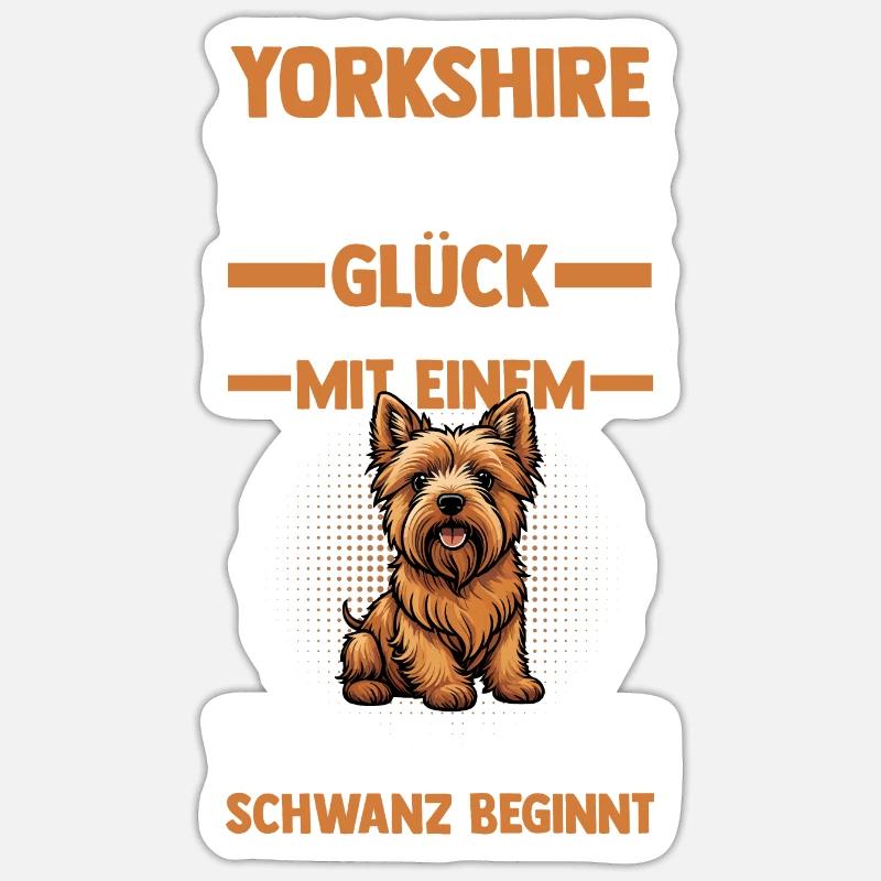 Chien Yorkshire Terrier - Sticker taille S (10 x 10 cm) - blanc mat