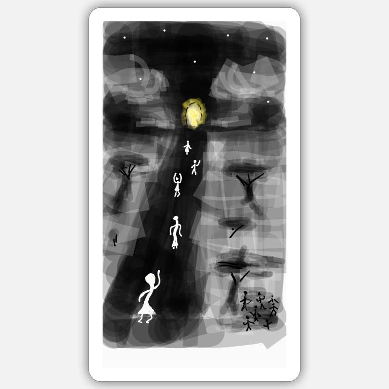 der Weg - Sticker Größe S (10 x 10 cm) - Mattweiß
