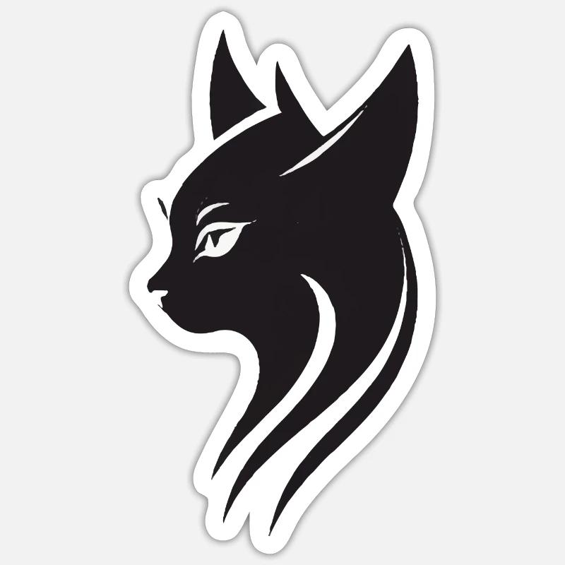 Cat Head - Sticker size S (10 x 10 cm) - white matte
