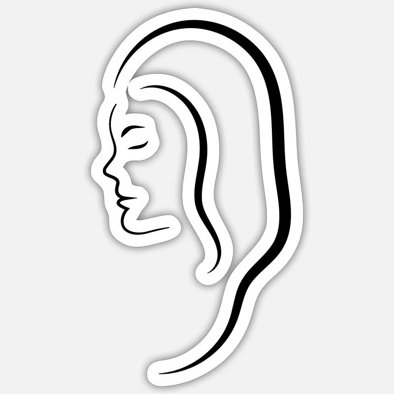 Testa Donna Sticker formato S (10 x 10 cm)