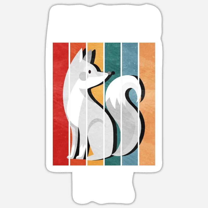 Cute arctic fox gift Sticker size S (10 x 10 cm)