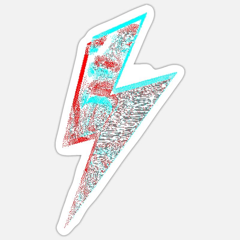 Coup de langue éclair rebelle Sticker taille S (10 x 10 cm)