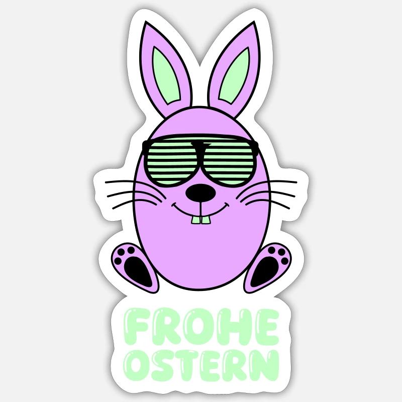 Happy Easter Bunny 1 - Sticker size S (10 x 10 cm) - white matte