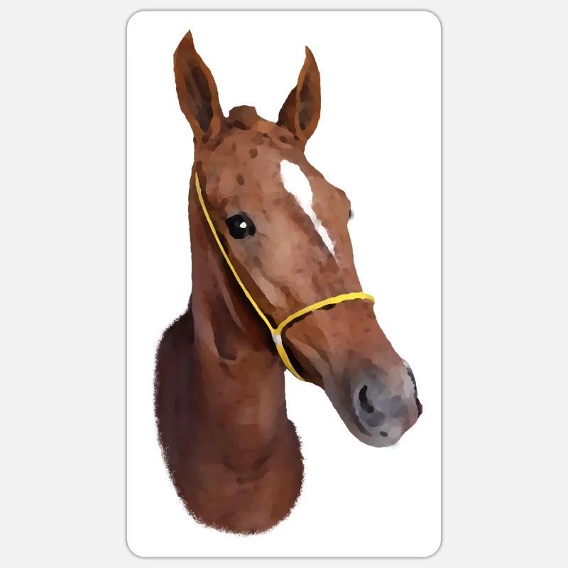 Tête de cheval stylisée - Sticker taille S (10 x 10 cm) - blanc mat