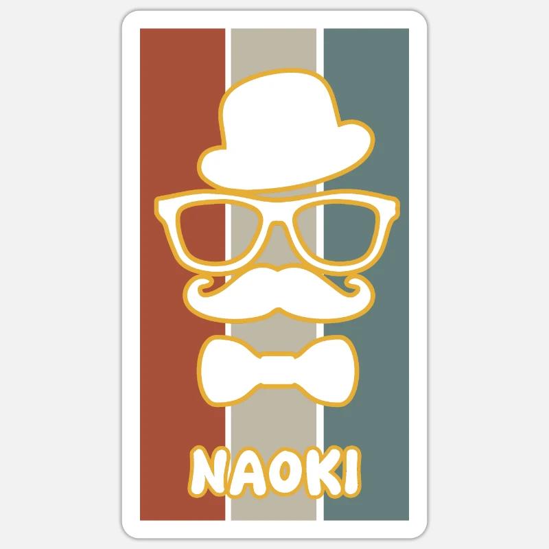 Name Naoki - Sticker Größe S (10 x 10 cm) - Mattweiß
