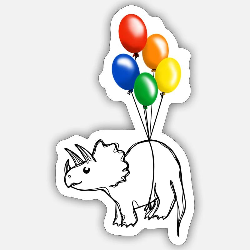 Pridosaurier Dinosaurier Regenbogen Sticker Größe S (10 x 10 cm)