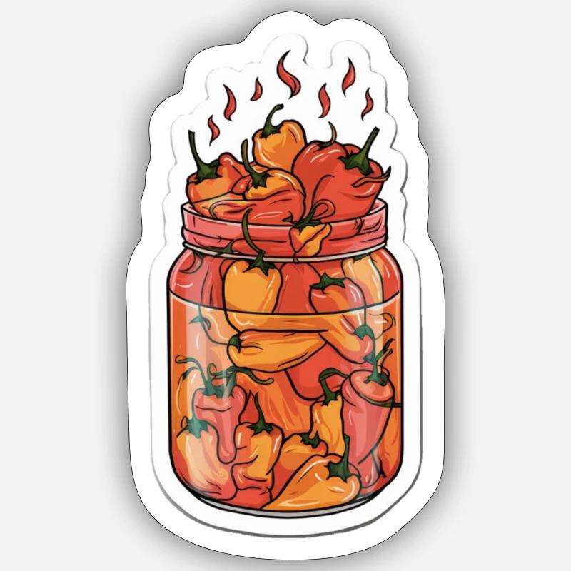 Chilli-Hot - Sticker Größe S (10 x 10 cm) - Mattweiß
