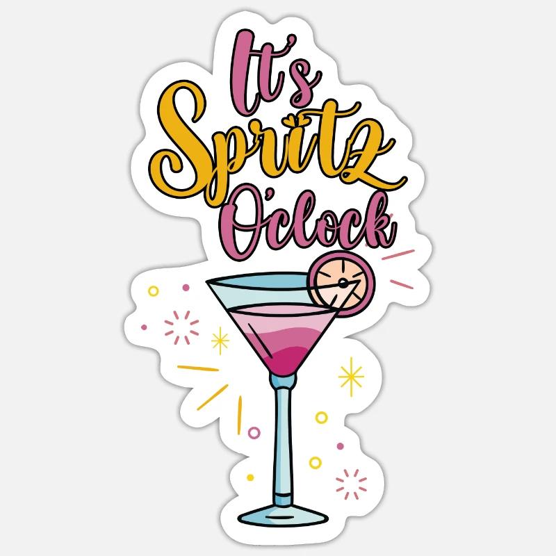 It's Spritz O'clock 4 - Sticker Größe S (10 x 10 cm) - Mattweiß