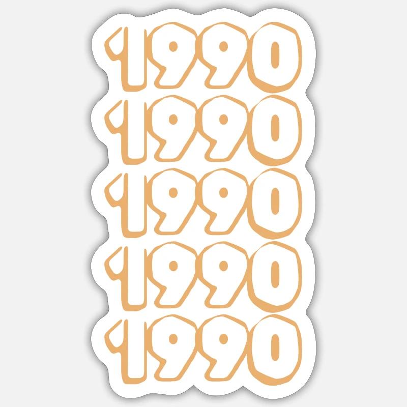 Année de naissance 1990 - Sticker taille S (10 x 10 cm) - blanc mat