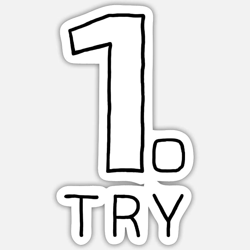 First Try - Sticker size S (10 x 10 cm) - white matte