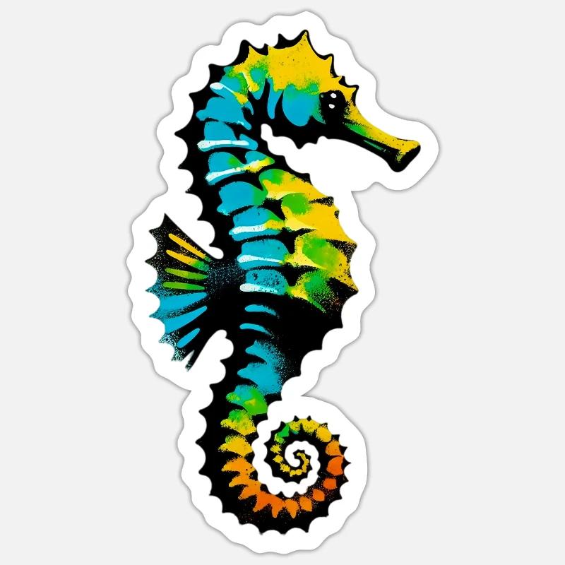 Seepferdchen - Sticker Größe S (10 x 10 cm) - Mattweiß