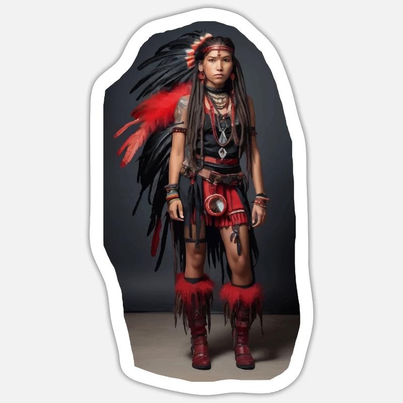 Fille indienne Sticker taille S (10 x 10 cm)