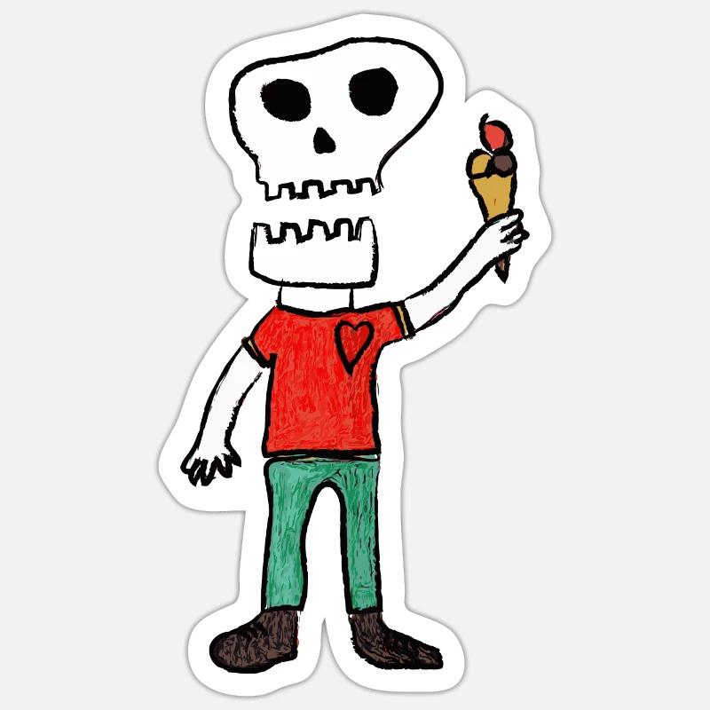iScream SkullHeart Sticker Größe S (10 x 10 cm)