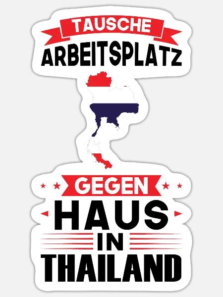 Thailand Flagge Thailändisch Geschenk - Sticker Größe S (10 x 10 cm) - Mattweiß