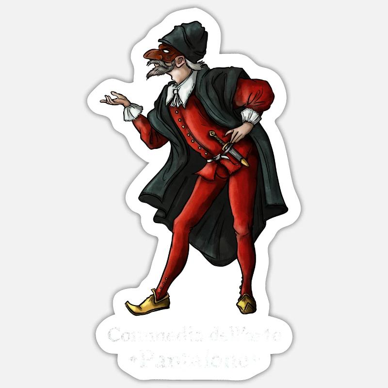 Pantalone - Sticker Größe S (10 x 10 cm) - Mattweiß