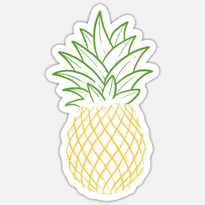 Pineapple - Sticker size S (10 x 10 cm) - white matte