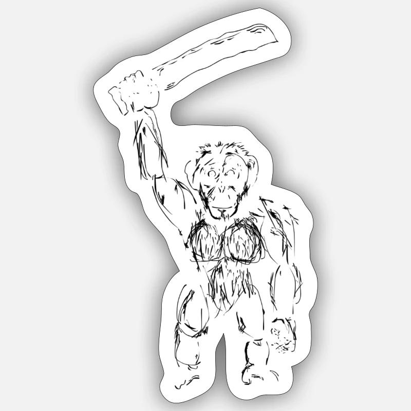 Sketchy Machete Chimp Sticker size S (10 x 10 cm)