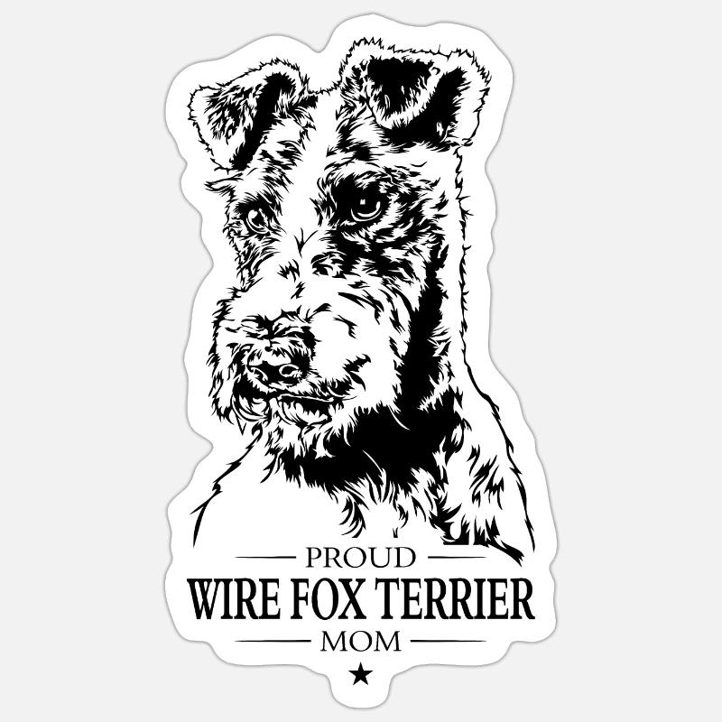 Wire Fox Terrier Mom Hunde Foxterrier Wilsigns Sticker Größe S (10 x 10 cm)