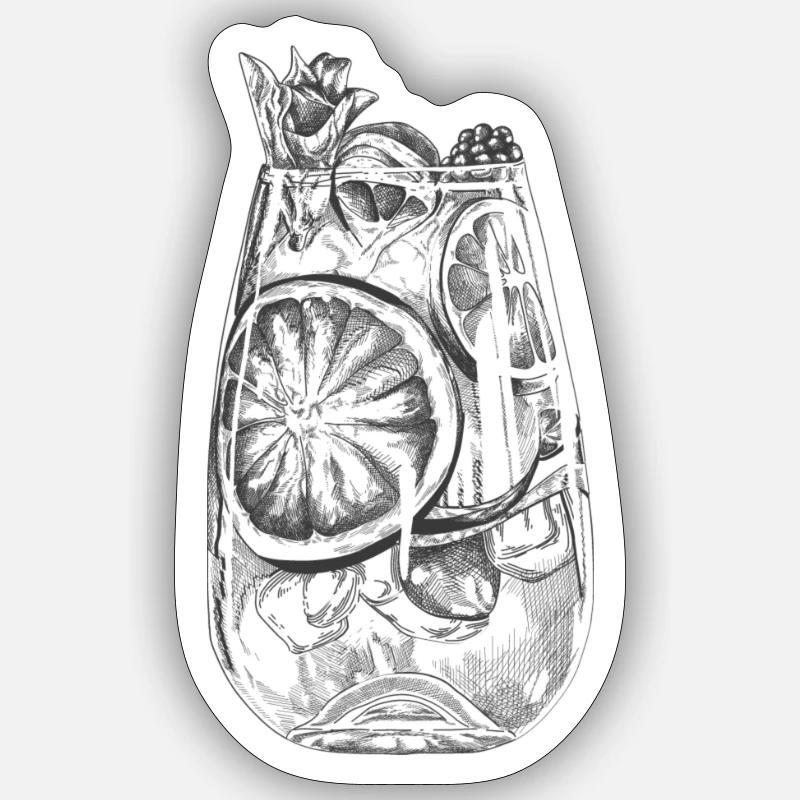 Summer Drink - Sticker Größe S (10 x 10 cm) - Mattweiß