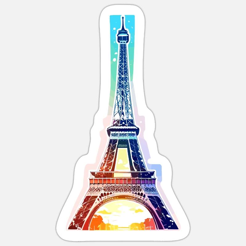 Eiffel tower #13 - Sticker taille S (10 x 10 cm) - blanc mat