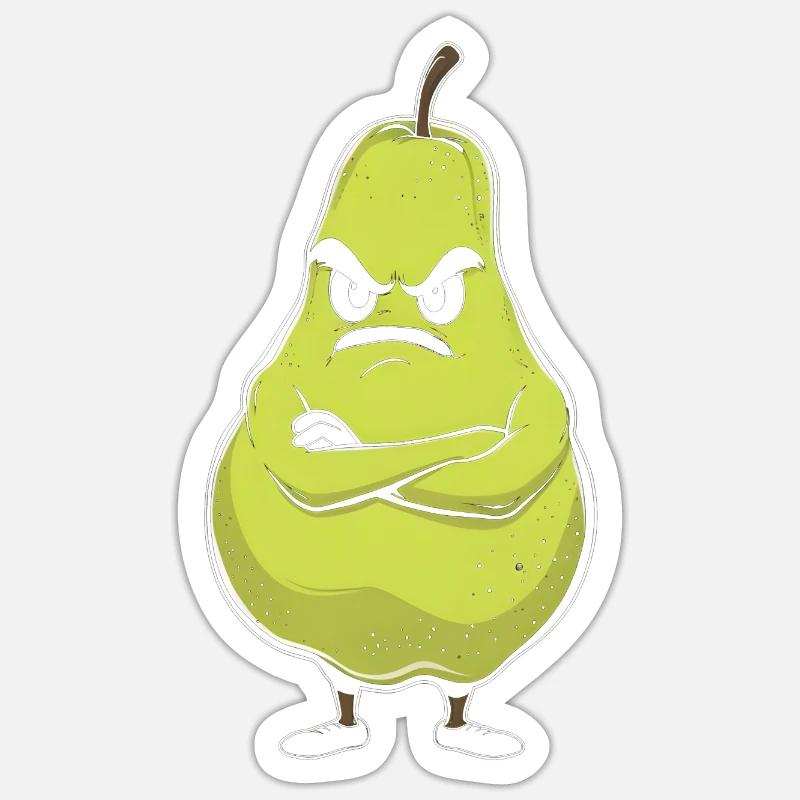 Birne - Sticker Größe S (10 x 10 cm) - Mattweiß