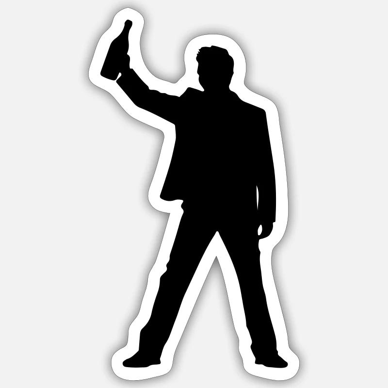 Drunk Silhouette Sticker size S (10 x 10 cm)
